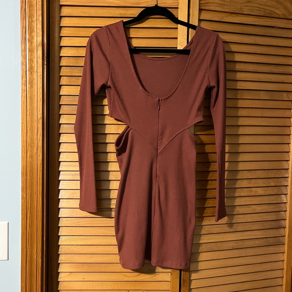 Open Edit Ribbed Cutout Mini Dress - Picture 3 of 5